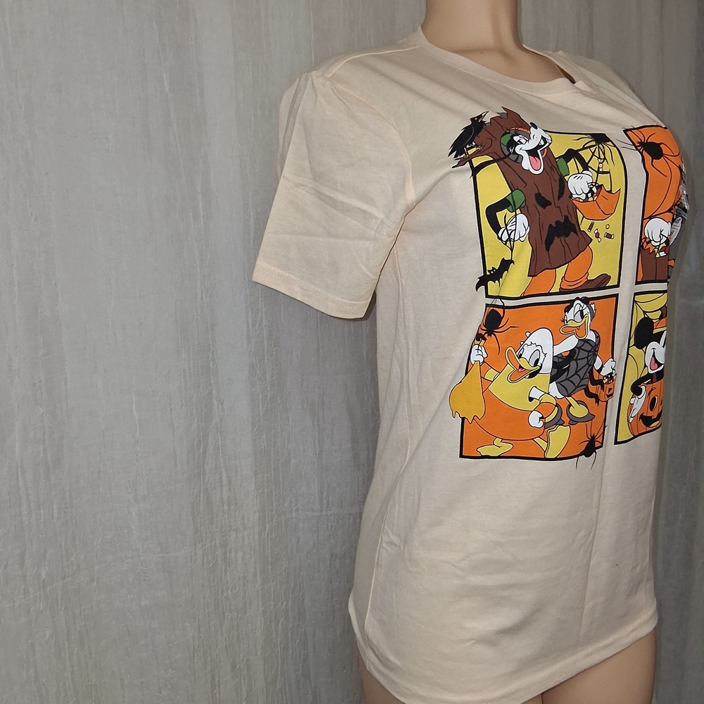Disney Cream T-Shirt with Halloween Cartoon Panels - Picture 3 of 9